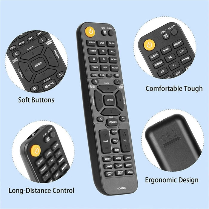 RC-972R For Onkyo AV Receiver Remote Control 10m Range Ergonomic Infrared Wireless Controller - 2
