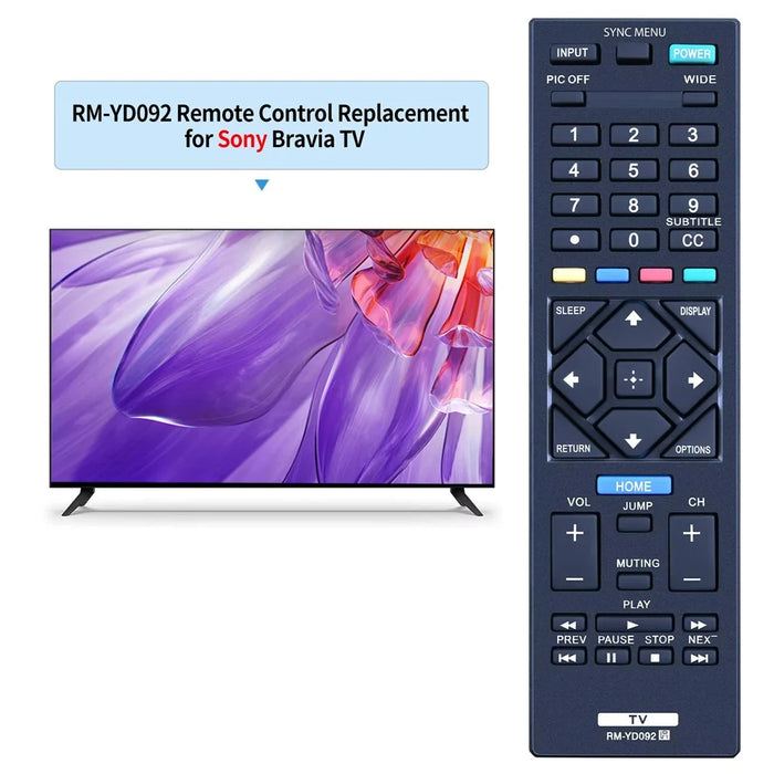 RM-YD092 For Sony TV Remote Control Battery Powered Infrared Replacement Handheld Controller - 2
