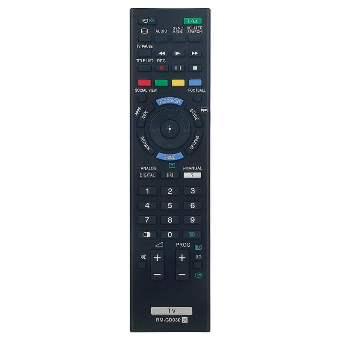 RM-GD030 For Sony TV Remote Control Battery Operated Infrared Replacement Controller - 1