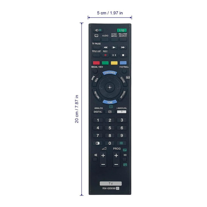 RM-GD030 For Sony TV Remote Control Battery Operated Infrared Replacement Controller - 4