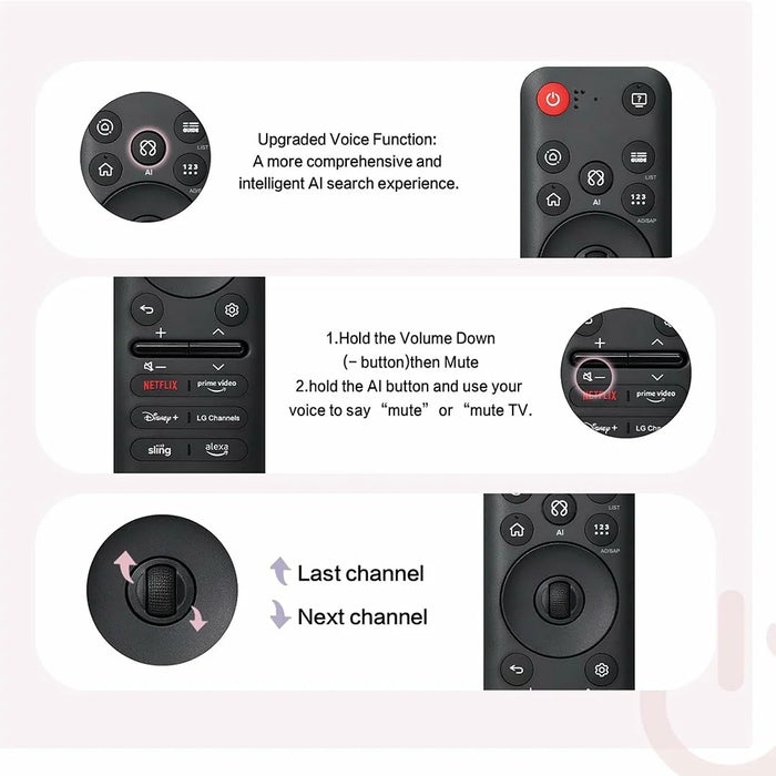 AKB76046602  /  MR25GA 10m Range ABS Voice Activated TV Remote Control Ergonomic Voice Remote for LG - 3