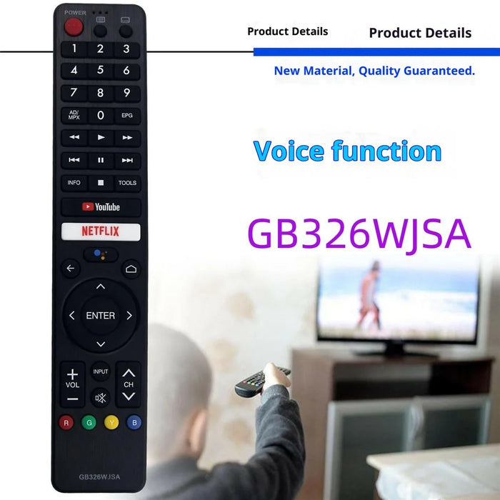 GB326WJSA For Sharp TV Voice Remote Control IR Infrared Replacement 10m Range Controller - 2