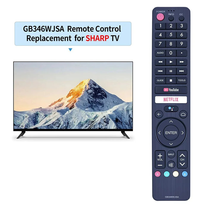 GB346WJSA For Sharp TV Voice Remote Control IR Infrared Replacement 10m Range Controller - 3