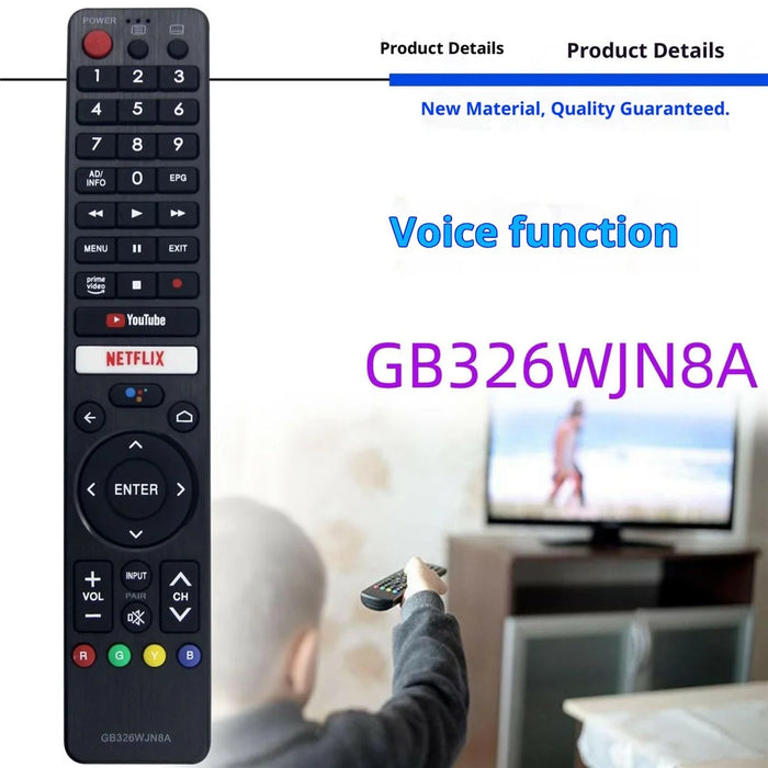 GB326WJN8A For Sharp TV Voice Remote Control IR Infrared Replacement 10m Range Controller - 2