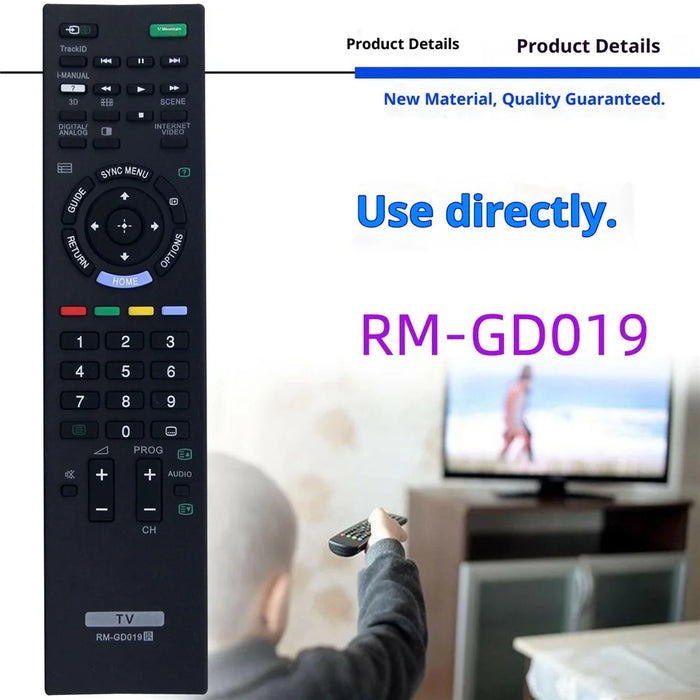 RM-GD019 For Sony TV Remote Control Battery Operated Infrared Replacement Controller - 2