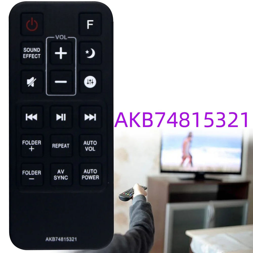 AKB74815321 For LG Soundbar Remote Control 1-10m Range Infrared Replacement Controller - 2