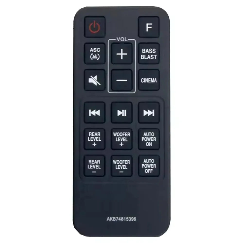 AKB74815396 For LG Soundbar Remote Control 1-10m Range Infrared Replacement Controller - 1