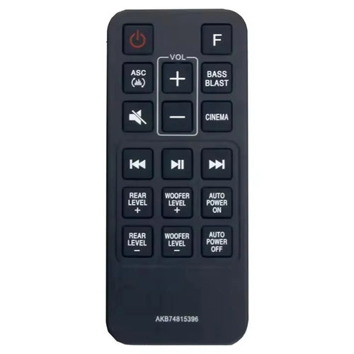 AKB74815396 For LG Soundbar Remote Control 1-10m Range Infrared Replacement Controller - 1