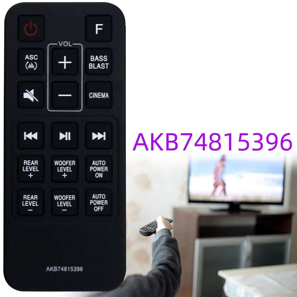 AKB74815396 For LG Soundbar Remote Control 1-10m Range Infrared Replacement Controller - 2