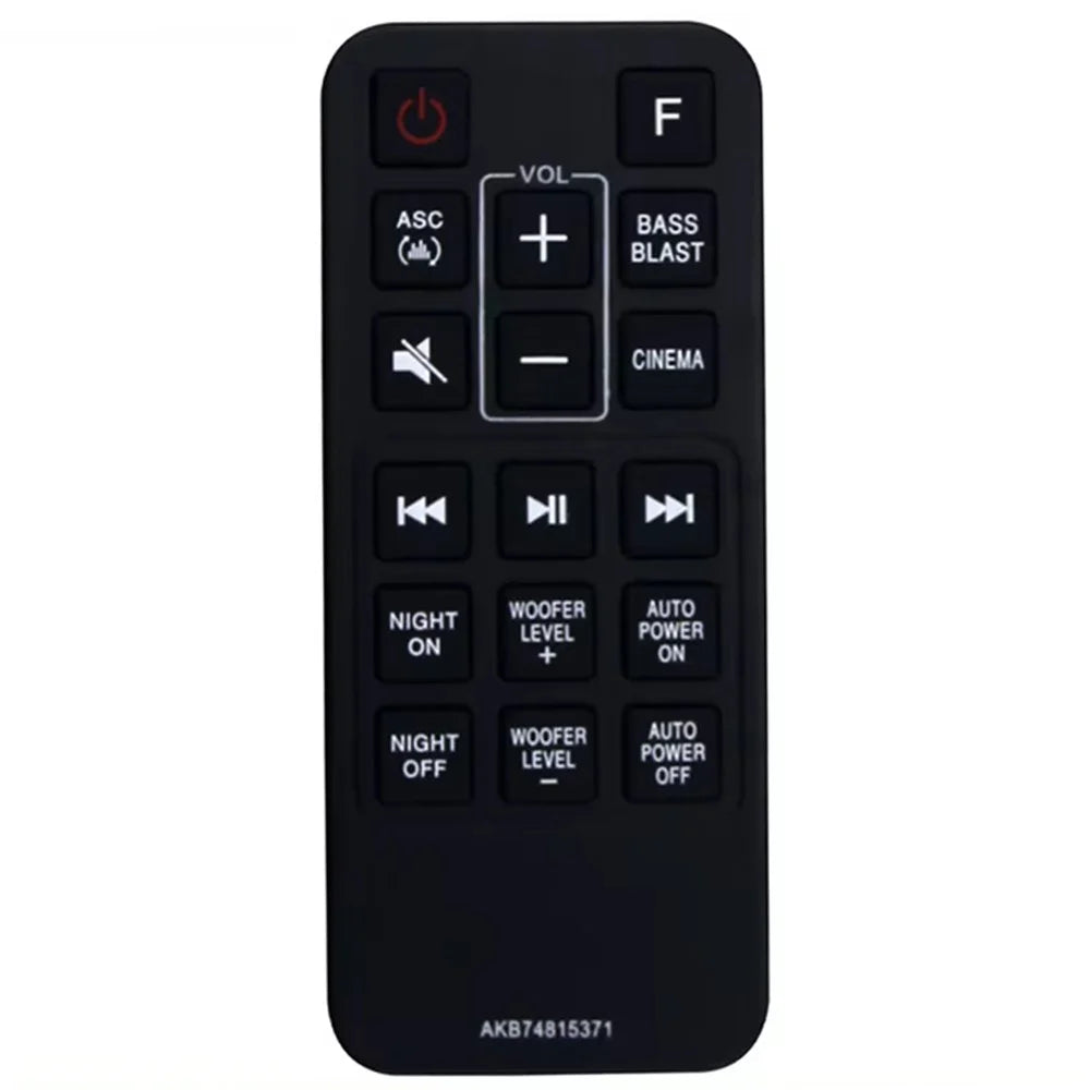 AKB74815371 For LG Soundbar Remote Control 1-10m Range Infrared Replacement Controller - 1