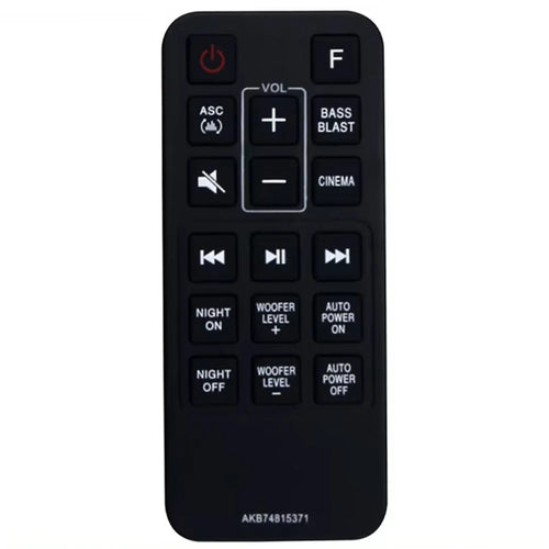 AKB74815371 For LG Soundbar Remote Control 1-10m Range Infrared Replacement Controller - 1