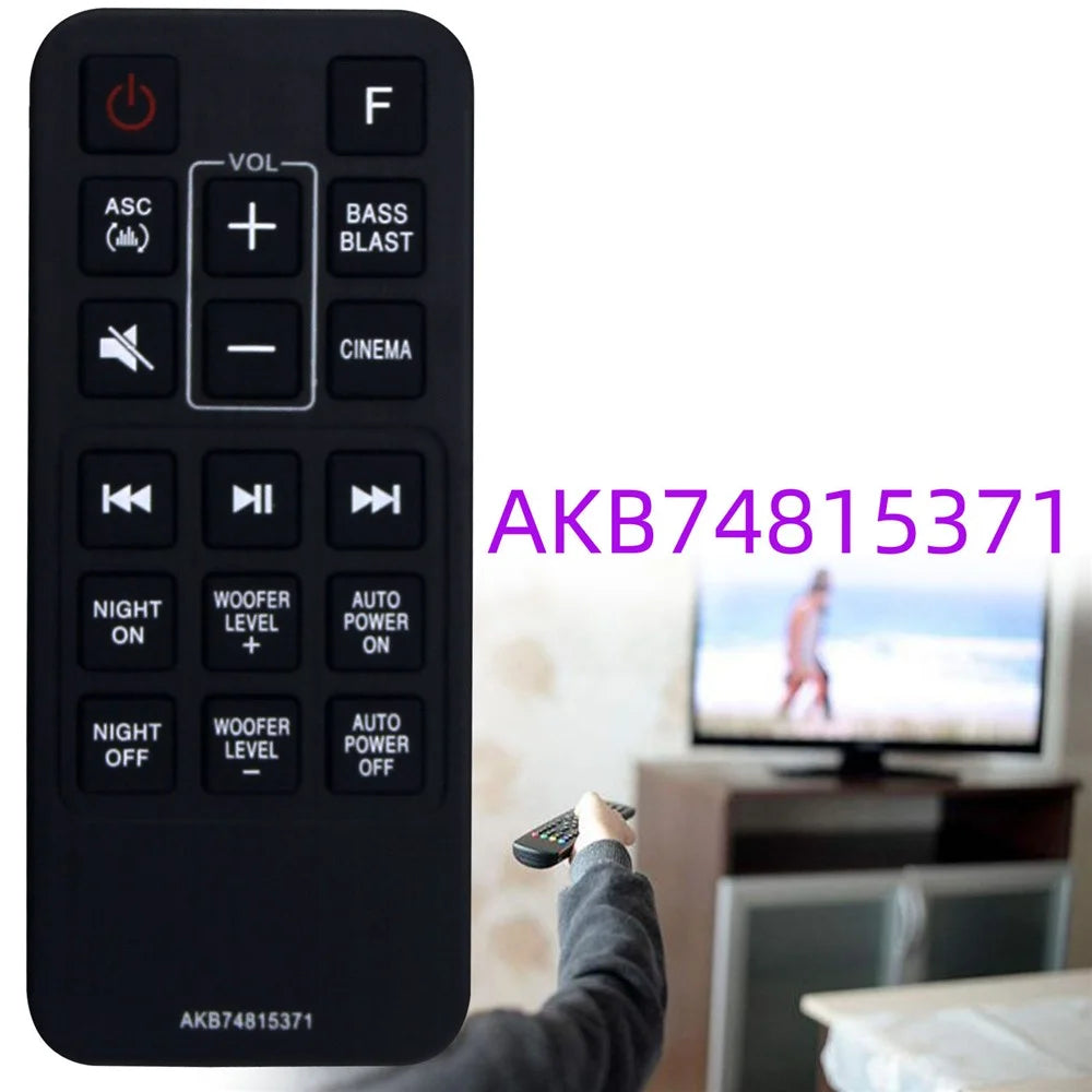 AKB74815371 For LG Soundbar Remote Control 1-10m Range Infrared Replacement Controller - 2