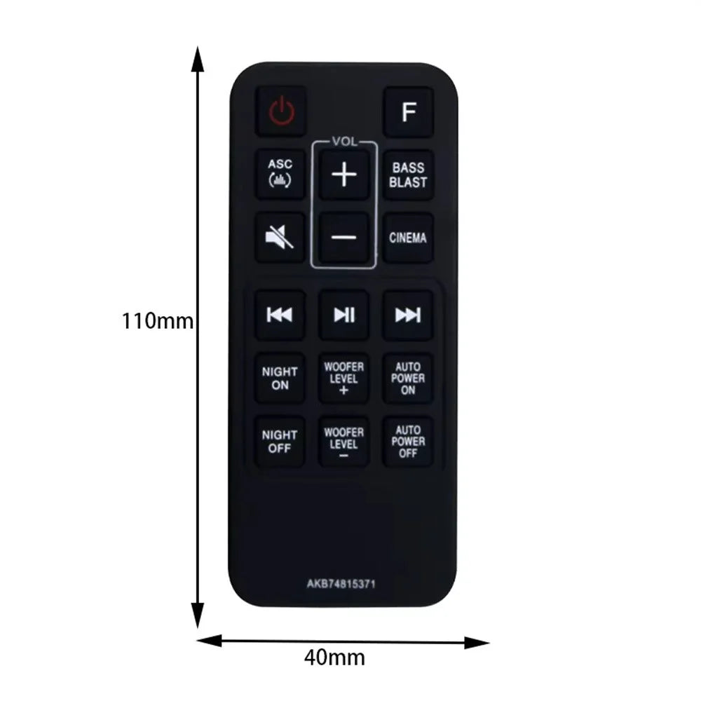 AKB74815371 For LG Soundbar Remote Control 1-10m Range Infrared Replacement Controller - 5
