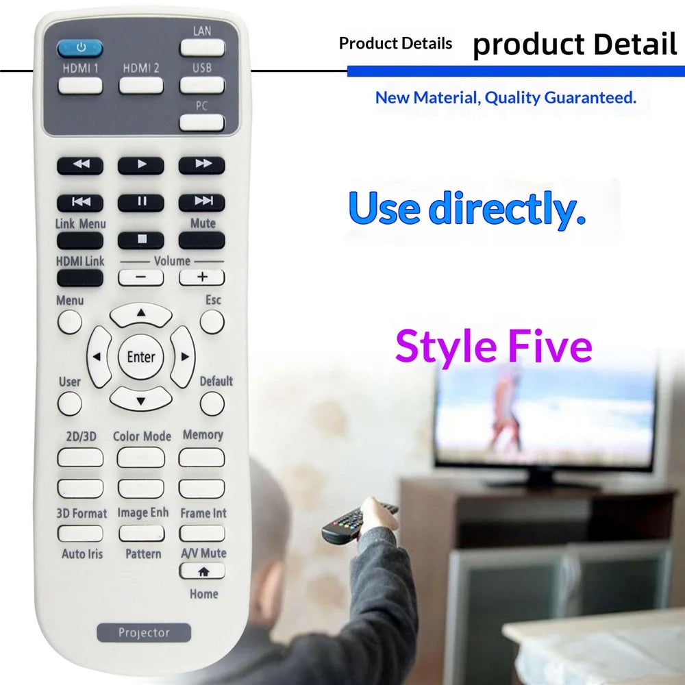 CH-TW5300 ABS 10m Infrared Remote Control Ergonomic Infrared Controller for Epson Projector - 2