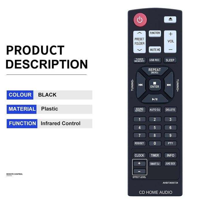 AKB73655724 For 10m Range Infrared Remote Controller Ergonomic Remote Control For LG Home Theater Amplifier and Player - 4