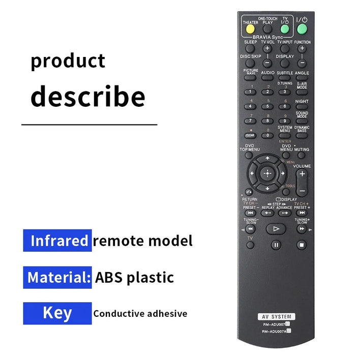 RM-ADU007  /  RM-ADU007A For Sony AV Amplifier 10m Range Remote Controller Ergonomic Infrared Remote Control - 6