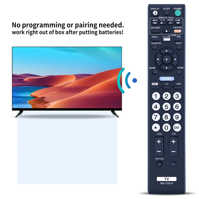 RM-YD014 10m Range Infrared Remote Control for Sony TV Ergonomic Remote Controller - 3