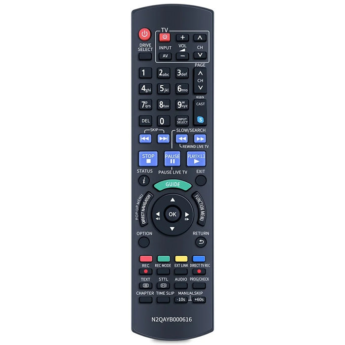 N2QAYB000616 For Panasonic Blu-ray Disc Recorder Infrared Remote Control Replacement Handheld Controller - 1