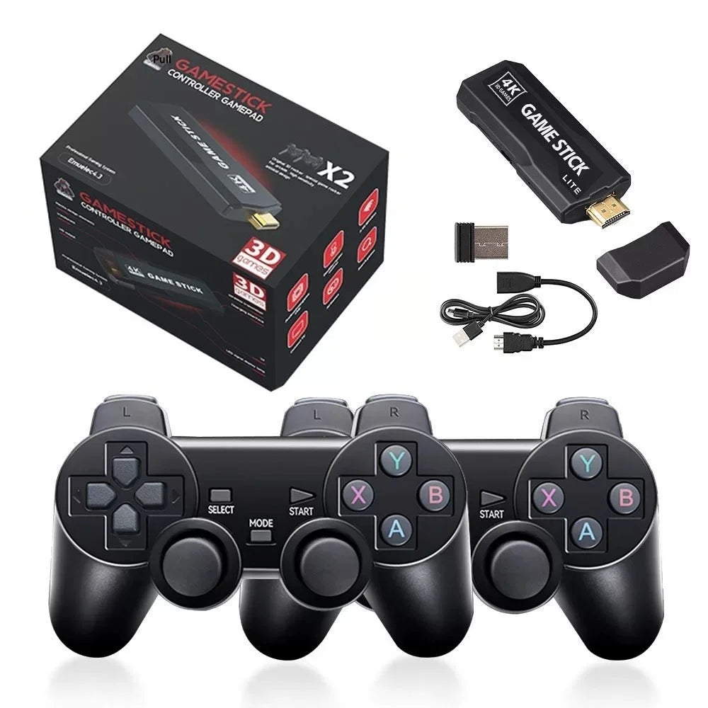 X2 Retro Video Game Console with 64GB TF Card 4K HD TV Game Stick 2.4G Dual Wireless Gamepads, High-end Version - 1