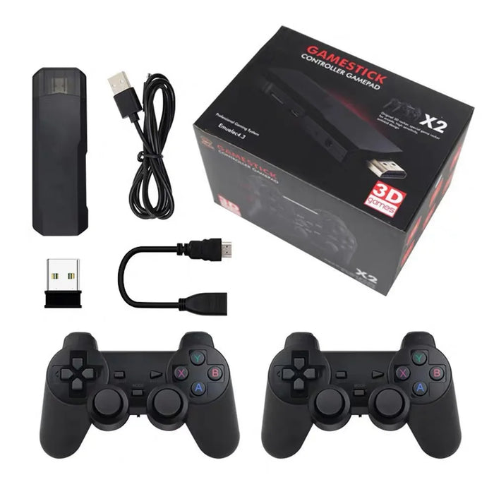 X2 Retro Video Game Console with 64GB TF Card 4K HD TV Game Stick 2.4G Dual Wireless Gamepads, High-end Version - 2