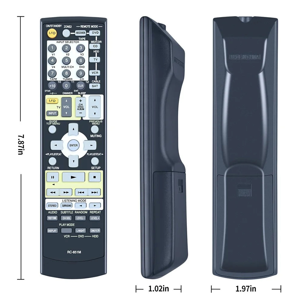 RC-651M For Onkyo Audio Receiver Remote Control 10m Range Battery Powered Replacement Infrared Controller - 5