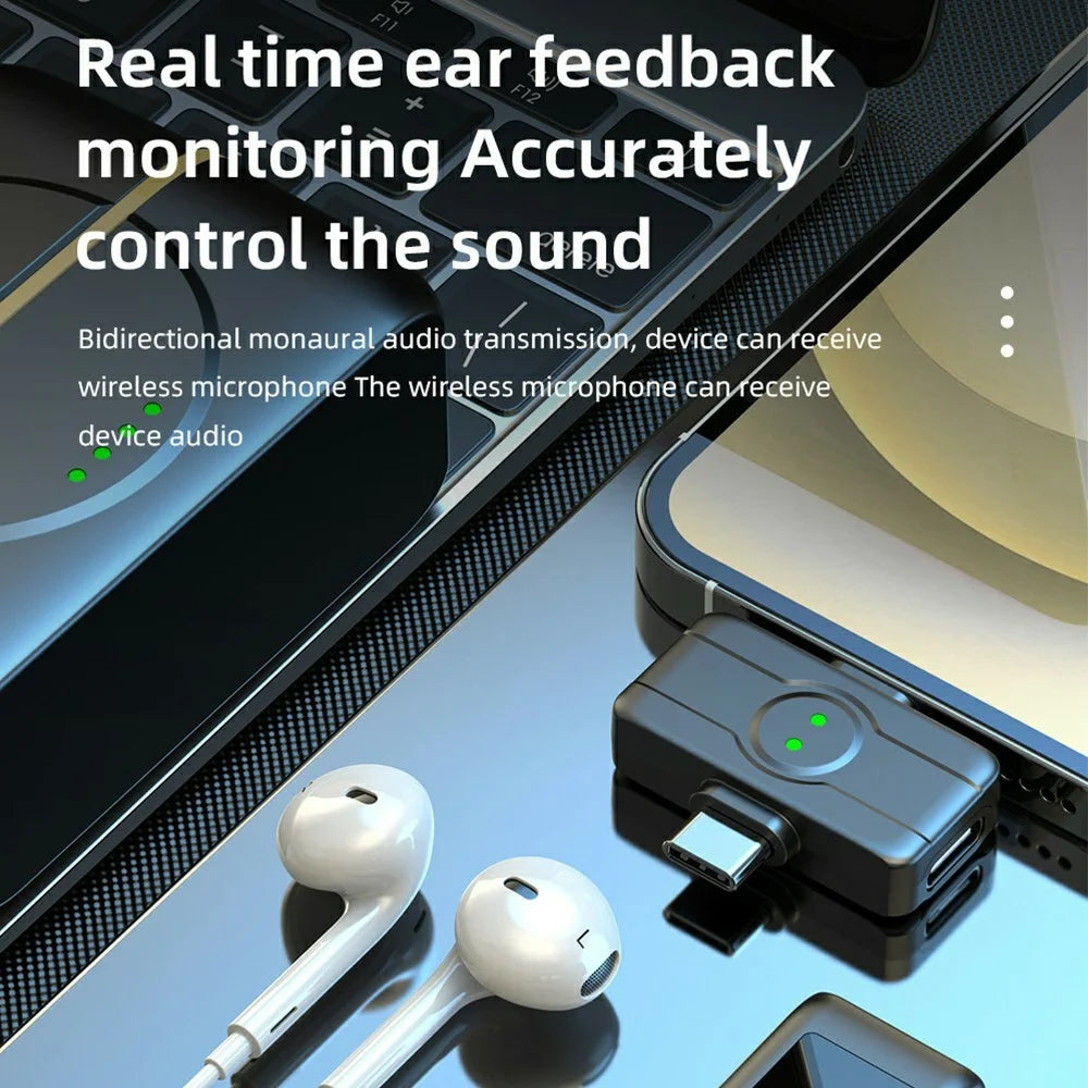 K80 Wireless Lavalier Microphone with Charging Case Smart Noise Reduction for Streaming / Broadcasting / Recording - Black - 5
