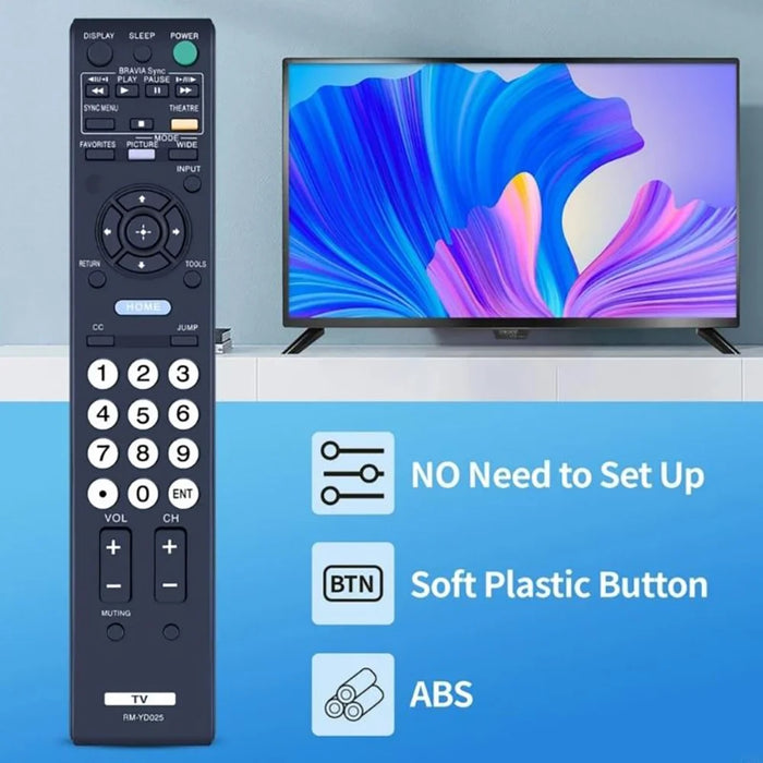 RM-YD025 For Sony TV Remote Control Replacement No Programming Infrared Controller - 2
