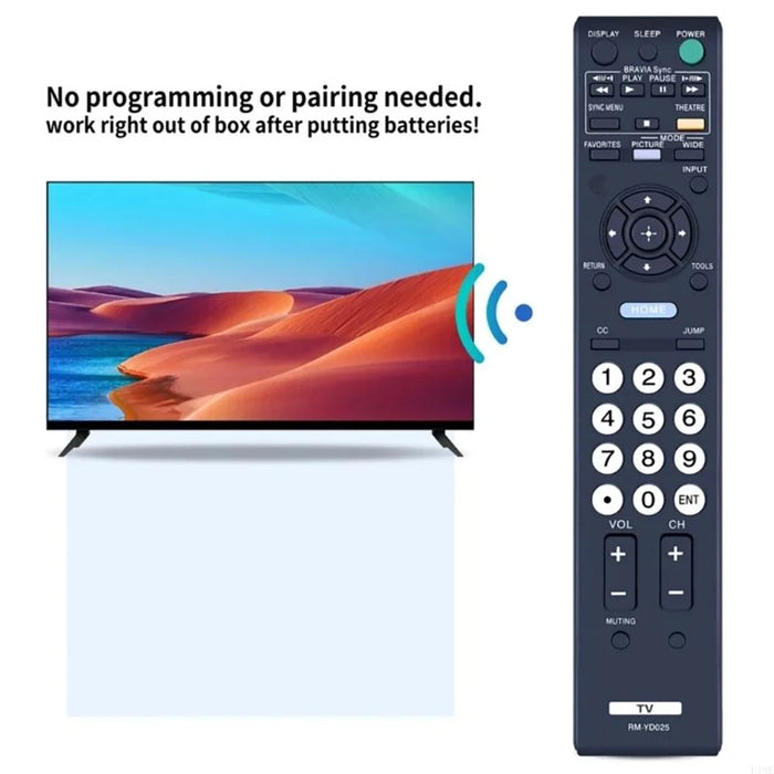 RM-YD025 For Sony TV Remote Control Replacement No Programming Infrared Controller - 3