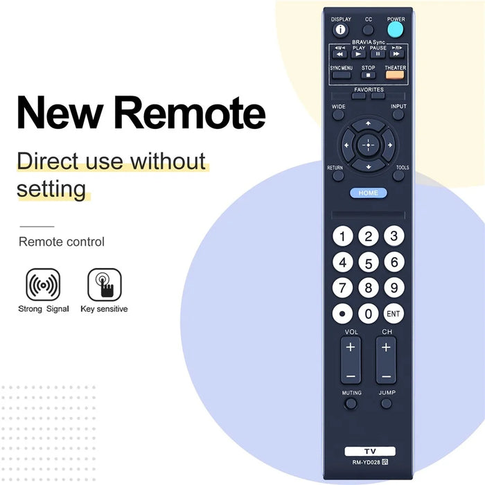 RM-YD028 For Sony TV Remote Control 10m Range IR Infrared Controller Replacement - 2