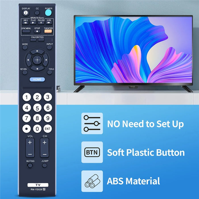 RM-YD028 For Sony TV Remote Control 10m Range IR Infrared Controller Replacement - 3