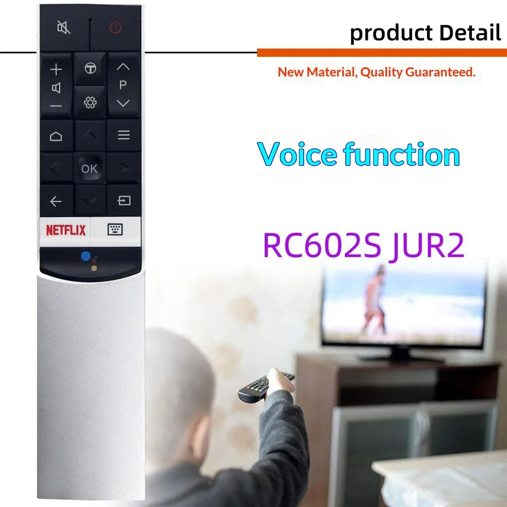 RC602S JUR2 For TCL TV Remote Control with Voice Control 10m Range Television Controller Replacement - 2