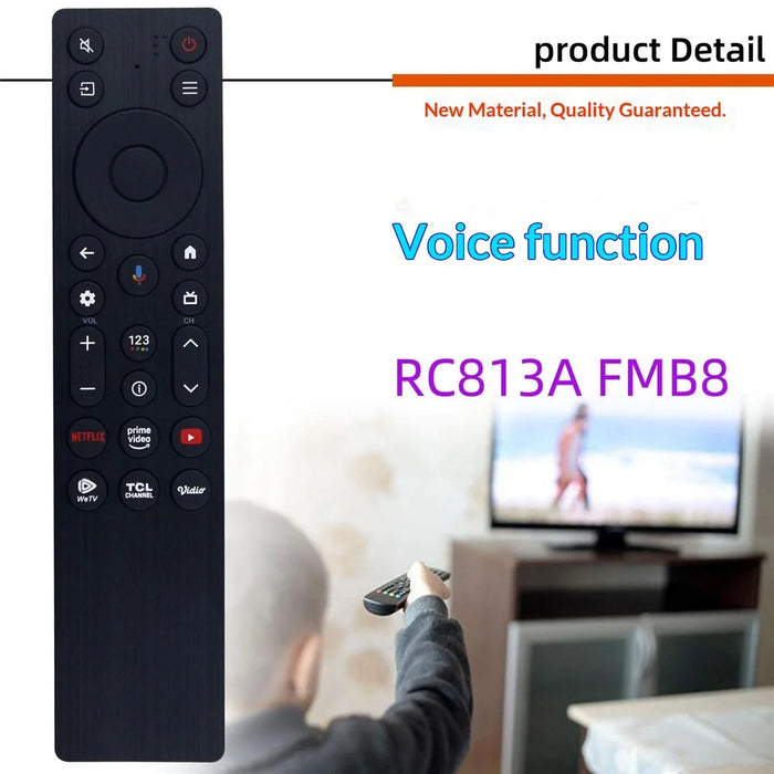 RC813A FMB8 For TCL TV Remote Control with Voice Control 10m Range Television Controller Replacement - 2