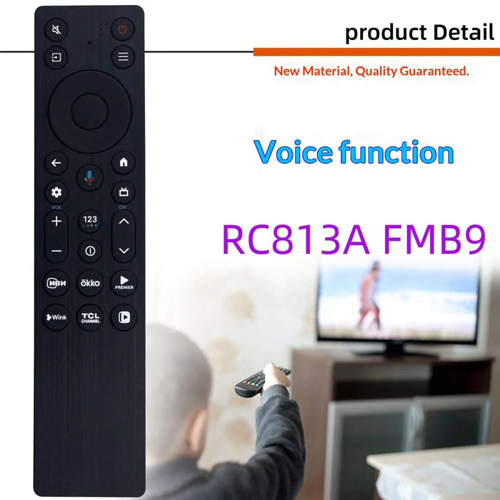 RC813A FMB9 For TCL TV Remote Control with Voice Control 10m Range Television Controller Replacement - 2