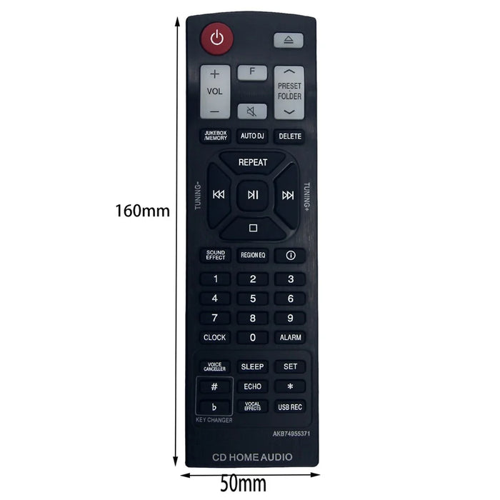 AKB74955371 For LG Audio Player Remote Control CD Home Audio System IR Controller with Multi Function Keys - Black - 5