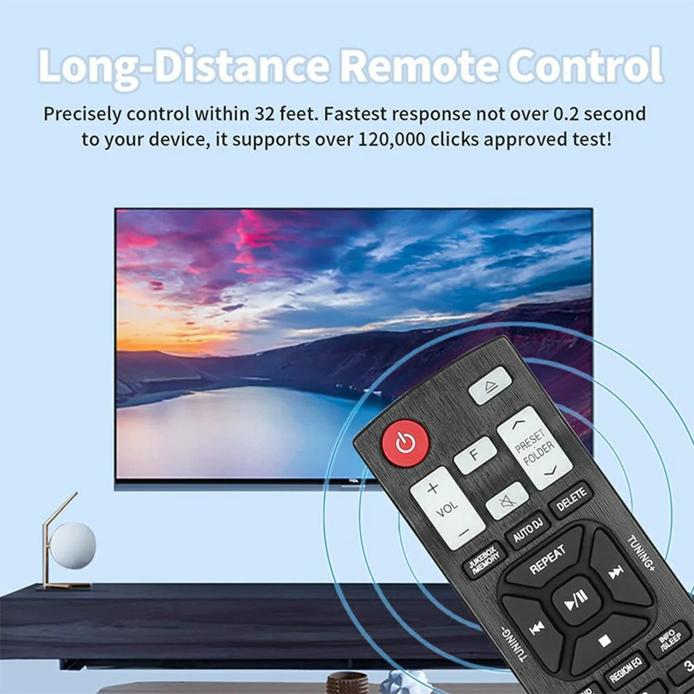 AKB74955301 For LG Audio Player Remote Control Infrared Universal CD Home Audio System Controller - Black - 2