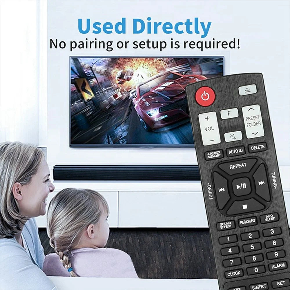 AKB74955301 For LG Audio Player Remote Control Infrared Universal CD Home Audio System Controller - Black - 4