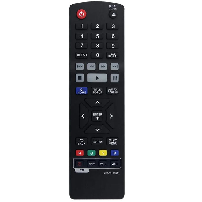 AKB75135301 For LG Blu-ray DVD Infrared Remote Control Long Distance Device Controller - Black - 1
