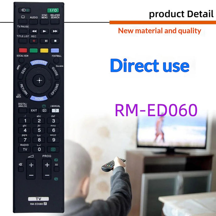 RM-ED060 For Sony TV Infrared Remote Control Replacement Universal Compatible Smart Television Controller - Black - 2
