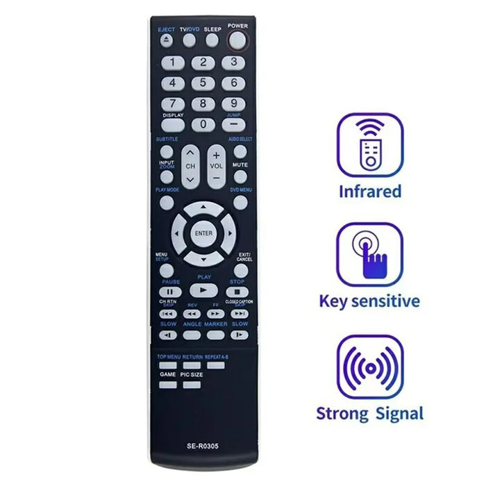 SE-R0305 For Toshiba DVD Amplifier Player Infrared Remote Control Replacement Controller - Black - 3