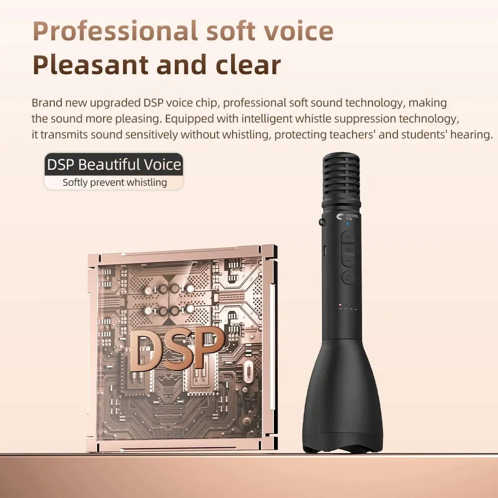 YANMAI Noise Reduction Wireless Handheld Microphone for Speech Teaching Voice Amplifier Mini Bluetooth-compatible Speaker - Black - 2