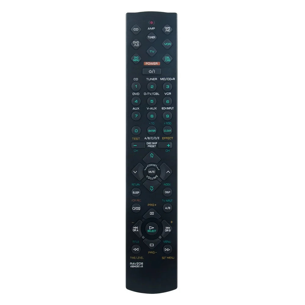 RAV206 For Yamaha AV Receiver Remote Control Replacement Infrared Control - Black - 1