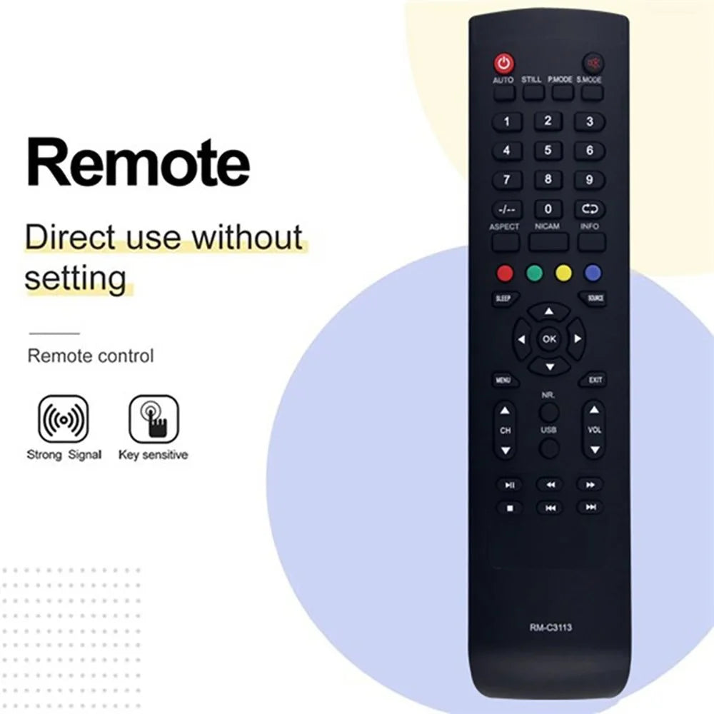 RM-C3113 For JVC TV Infrared Remote Control Direct Use Plug and Play Controller - Black - 2