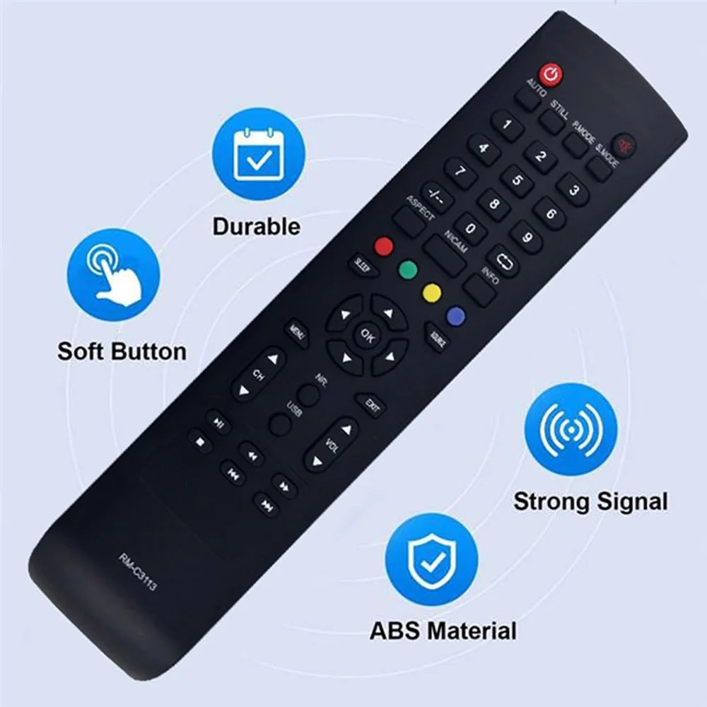 RM-C3113 For JVC TV Infrared Remote Control Direct Use Plug and Play Controller - Black - 3