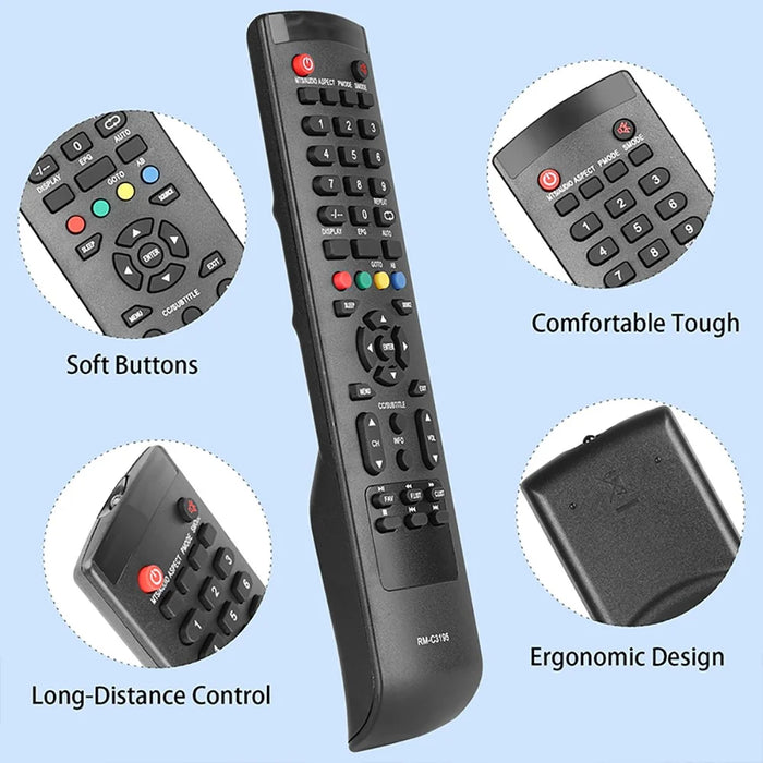 RM-C3195 For JVC TV Infrared Remote Control Direct Use Replacement Controller - Black - 2