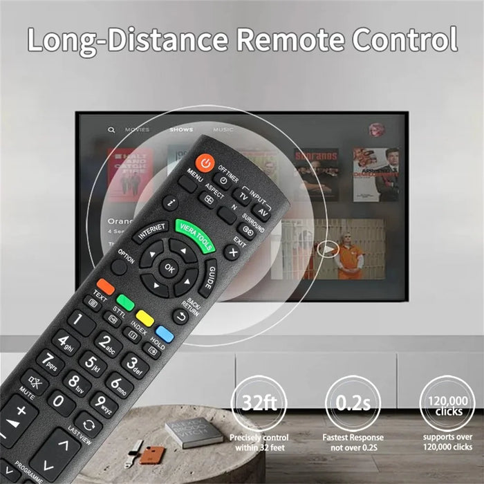 N2QAYB000753 For Panasonic TV Infrared Remote Control Universal Replacement - Black - 2