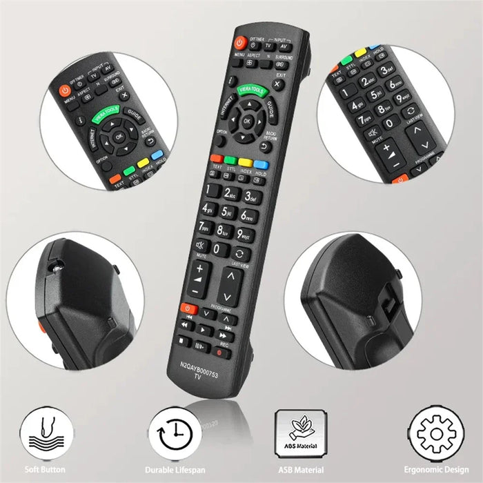 N2QAYB000753 For Panasonic TV Infrared Remote Control Universal Replacement - Black - 5