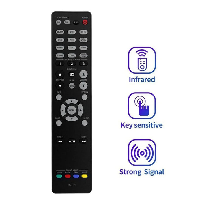 RC-1184 For Denon Amplifier Remote Control Replacement Infrared Controller - Black - 2