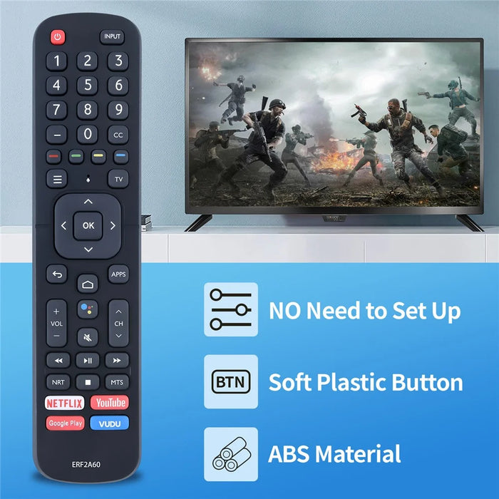 ERF2A60 For Hisense 4K Remote Control Replacement ABS Controller, No Voice Function - Black - 3