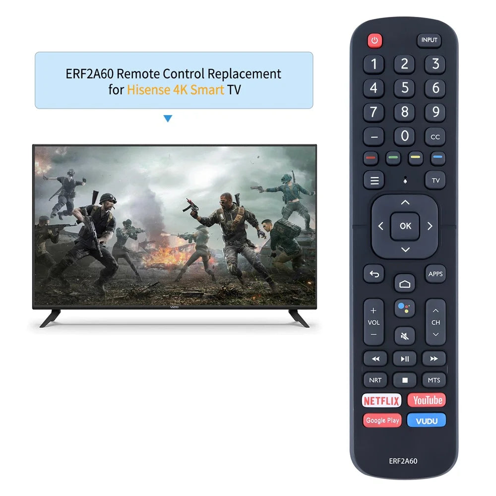 ERF2A60 For Hisense 4K Remote Control Replacement ABS Controller, No Voice Function - Black - 5