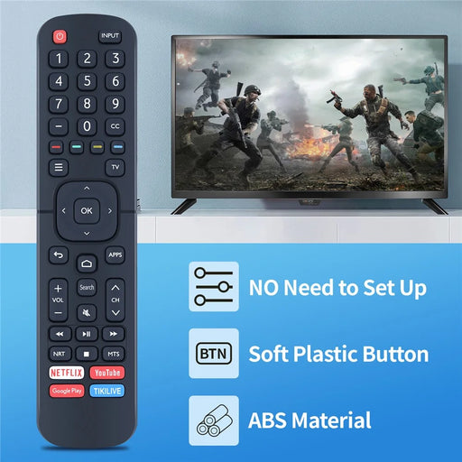 ERF2B60H For Hisense TV Remote Control Replacement No Setup ABS Controller - Black - 2